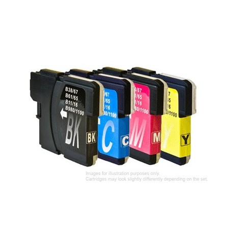 Full Set of Non-OEM Ink Cartridges for Brother LC1100