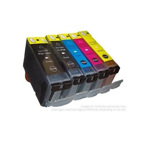 Full Colour Set of Non-OEM Ink Cartridges for CANON PGI-5/CLI-8