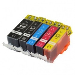 Full Colour Set of Non-OEM Ink Cartridges for CANON PGI-520/CLI-521