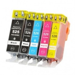 Full Colour Set of Non-OEM Ink Cartridges for CANON PGI-525/CLI-526