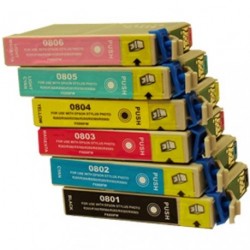 Full Set of Non-OEM Ink Cartridges for EPSON T0801-T0804