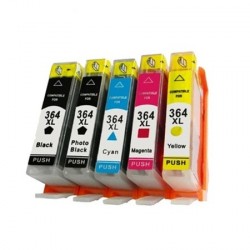 Full Set (with Photo Black) of Non-OEM Ink Cartridges for HP 364XL